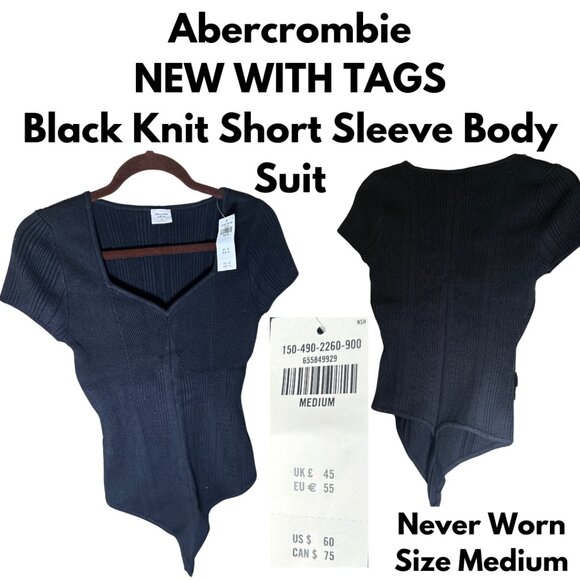 Abercrombie & Fitch Tops - Short-Sleeve Sweetheart Sweater Bodysuit Abercrombie